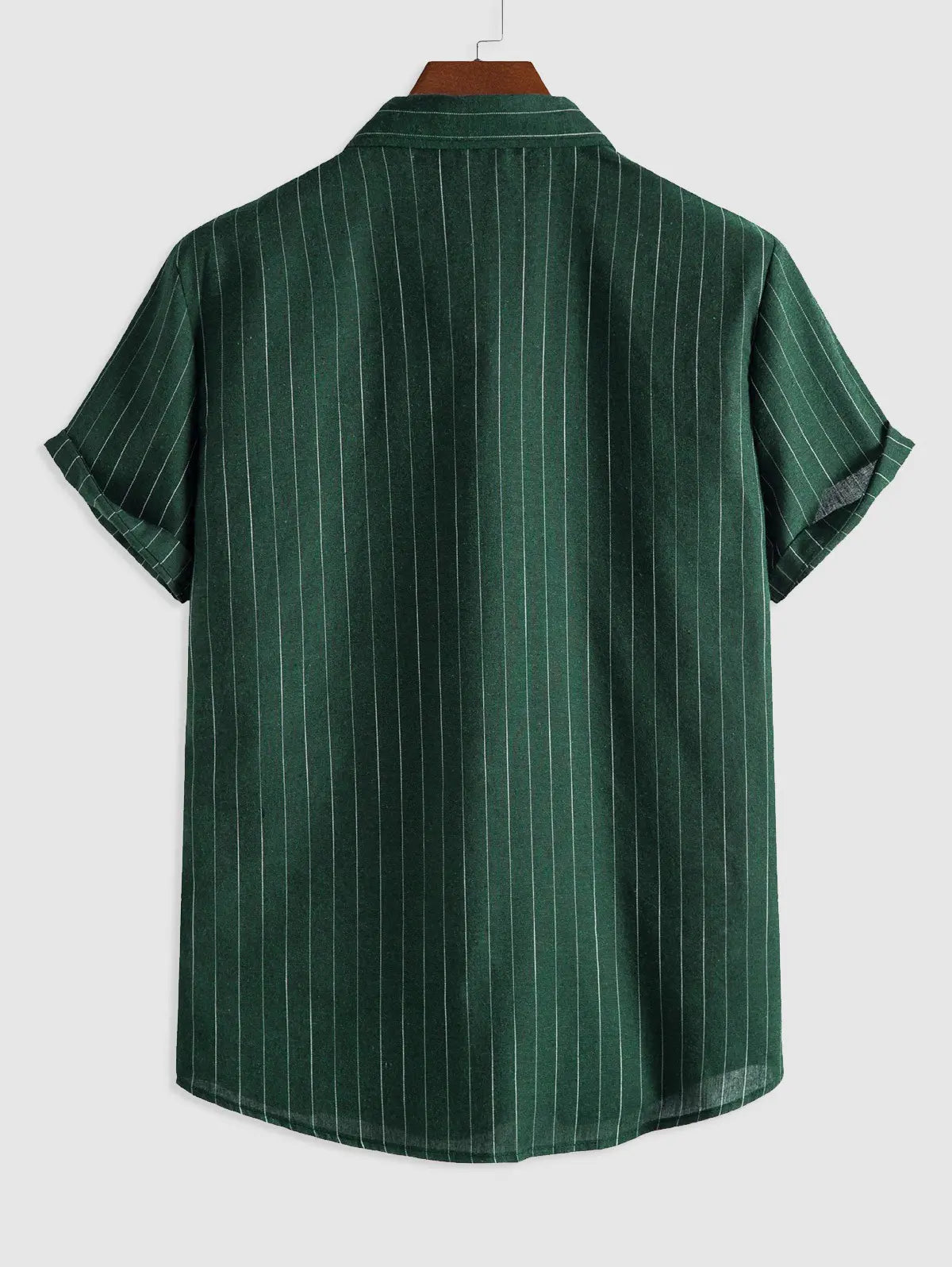 Vertical striped short sleeve shirt