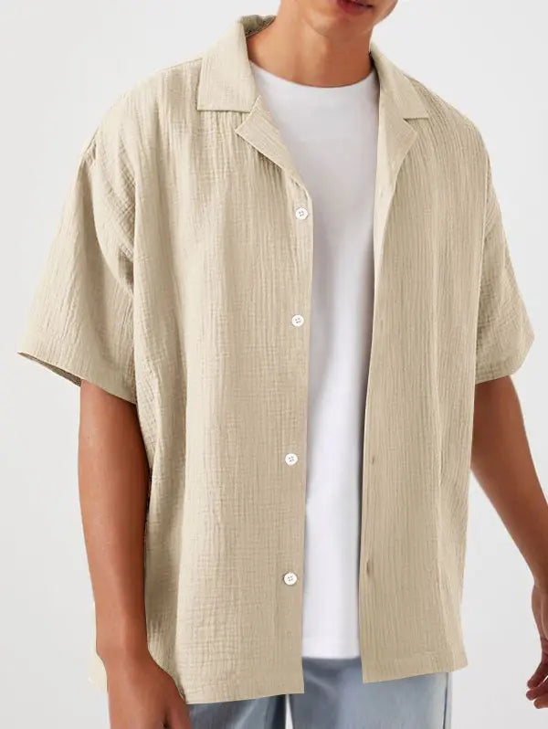 Textured short sleeve shirt