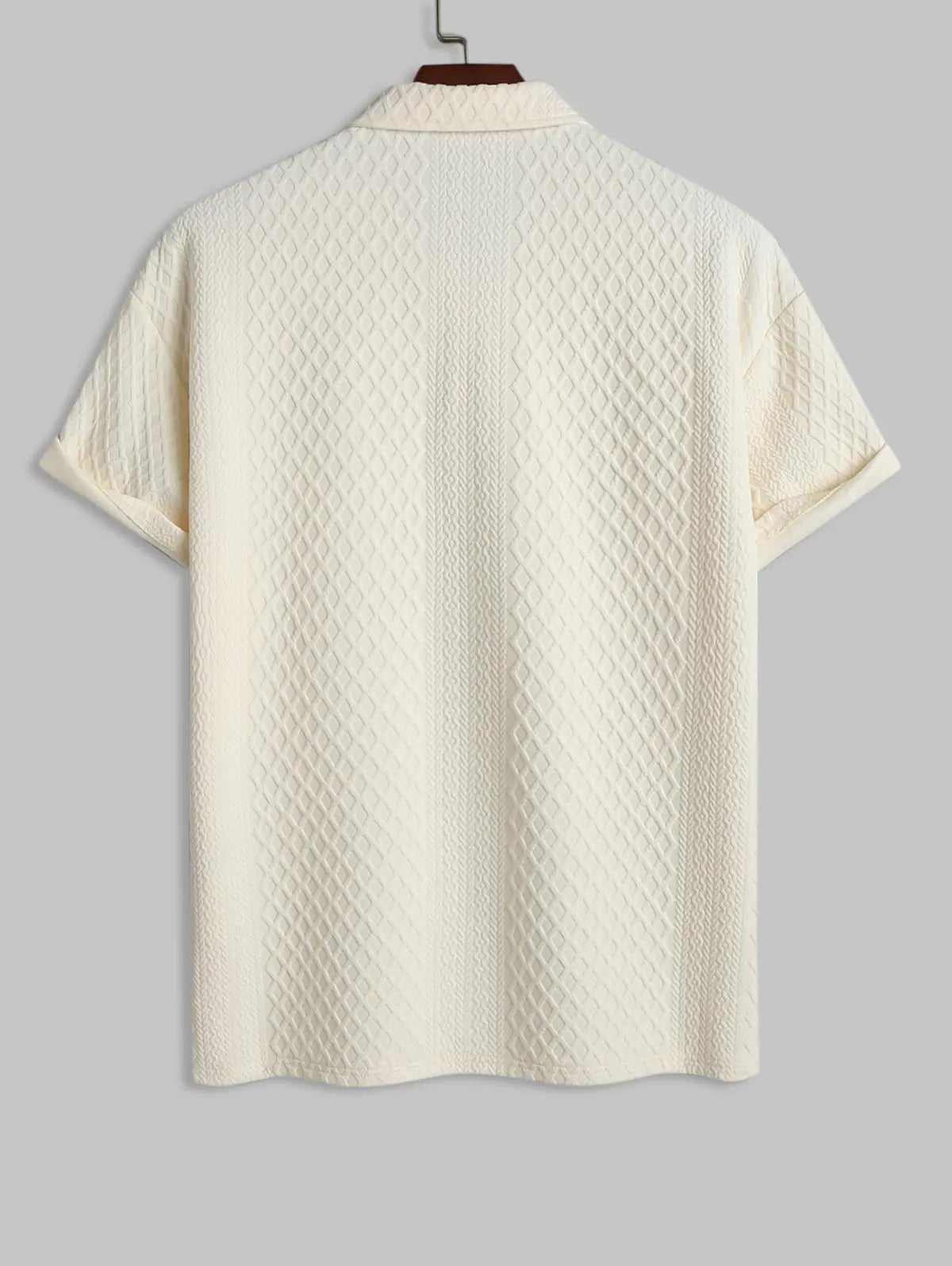 Short sleeve waffle weave polo