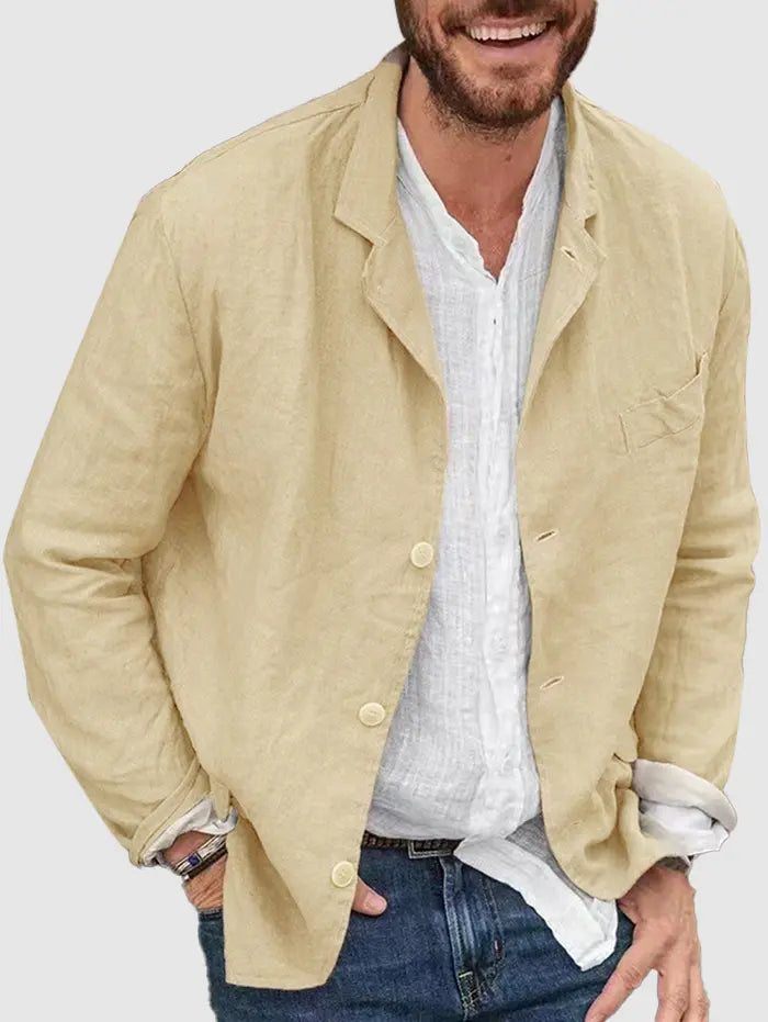 Linnen look blazer shirt