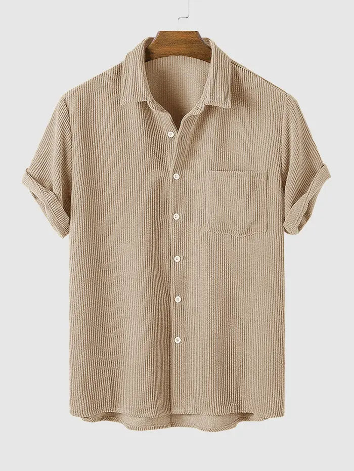 Corduroy short sleeve shirt