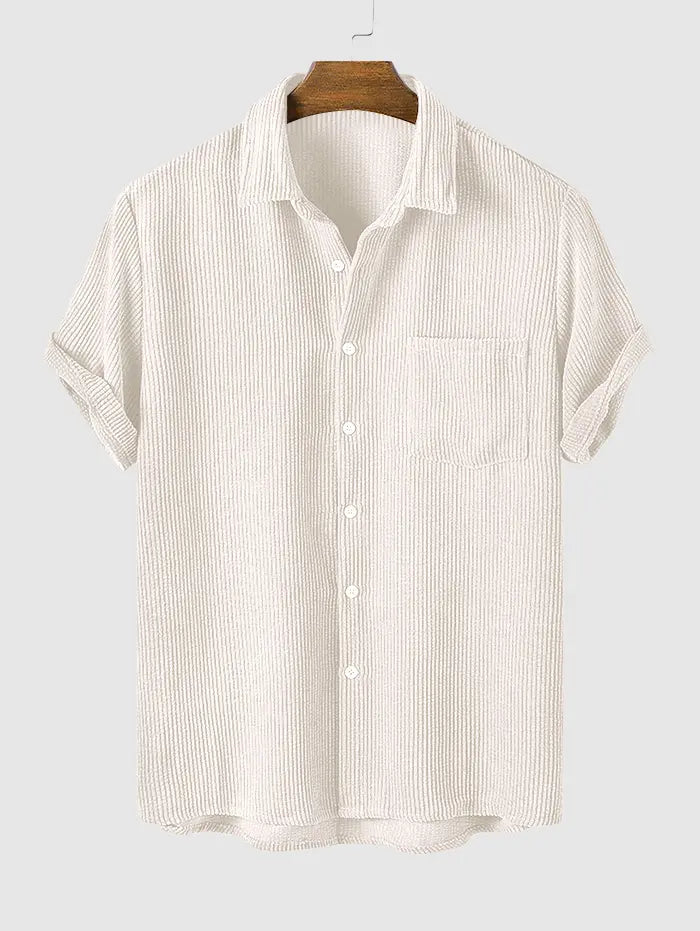 Corduroy short sleeve shirt